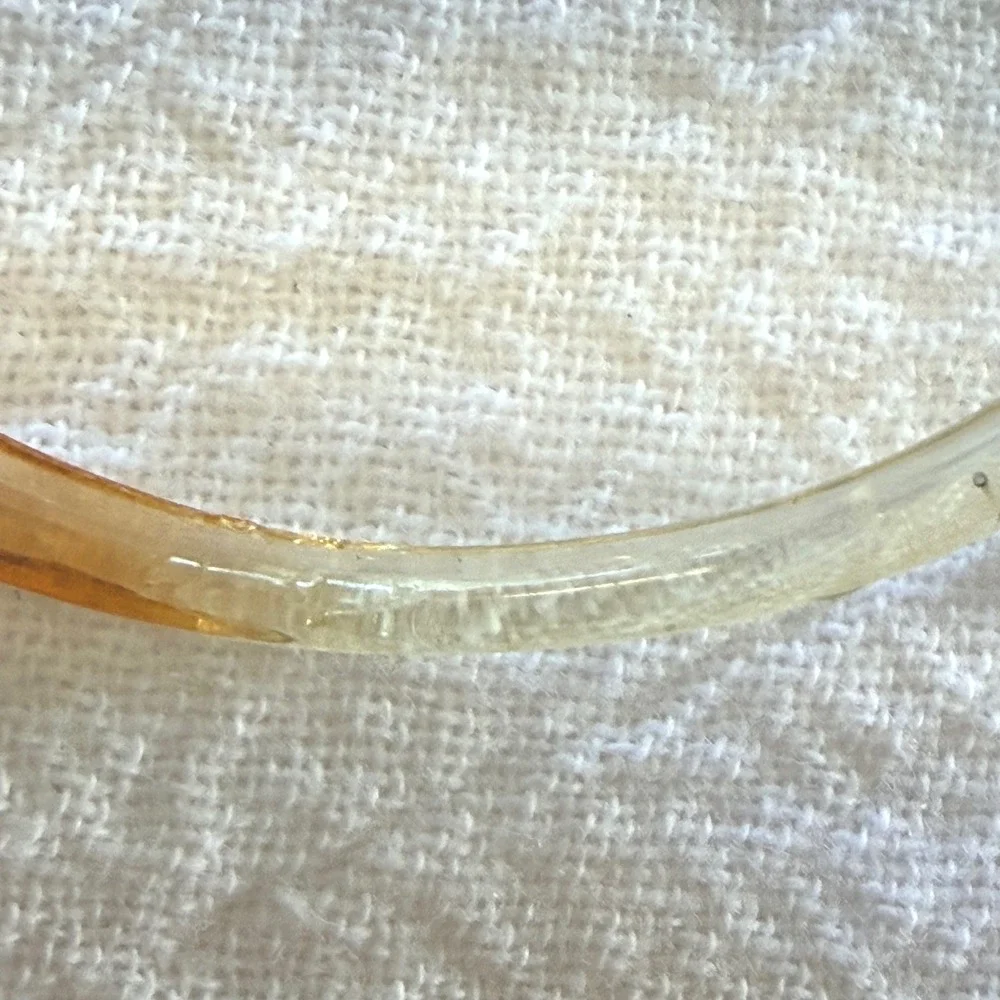 Vintage 1950s Cat Eye Glasses Floral Metal Overlay Silver Amber Clear Frames